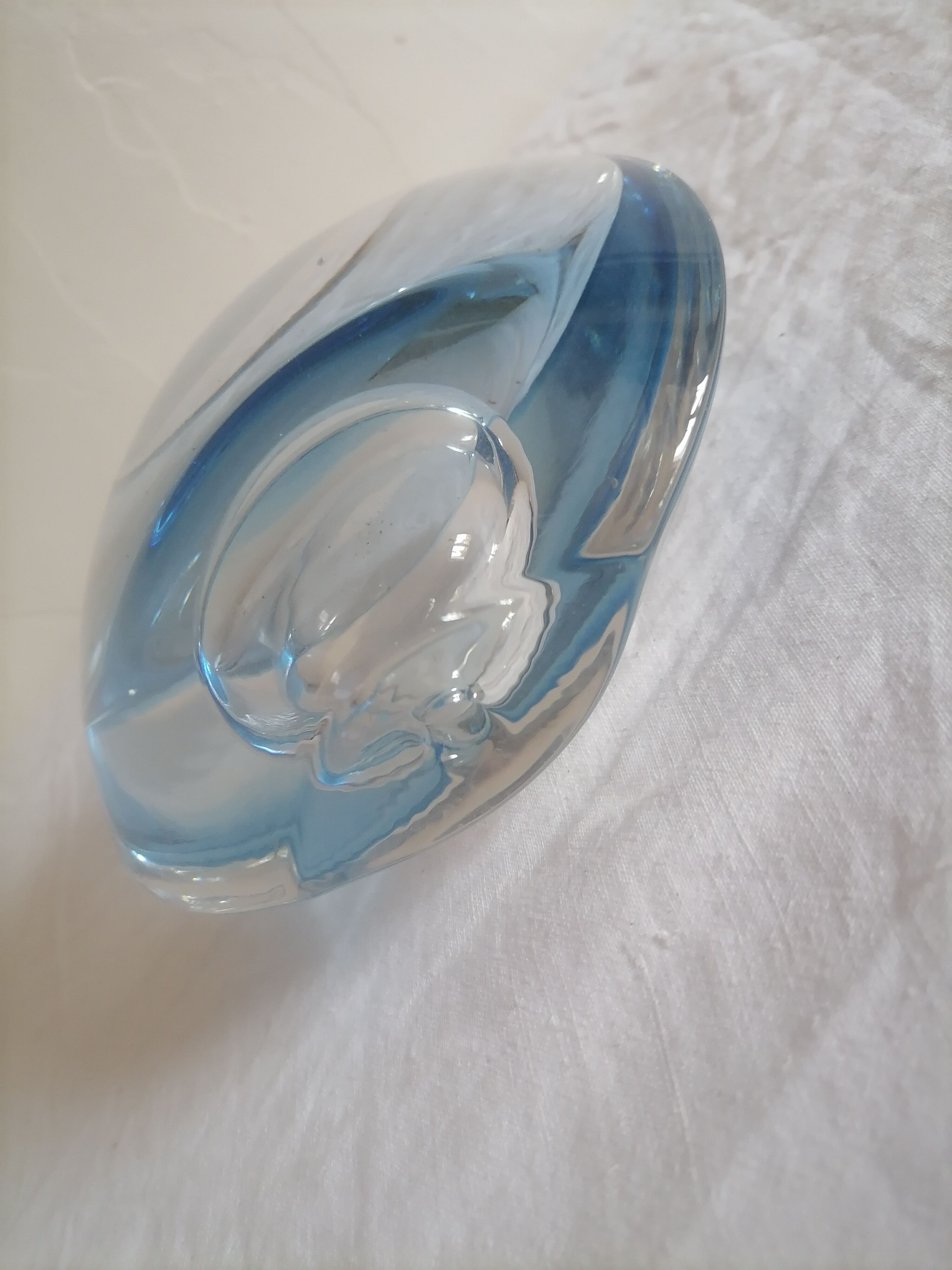 Ancient soliflore vase in bluish glass