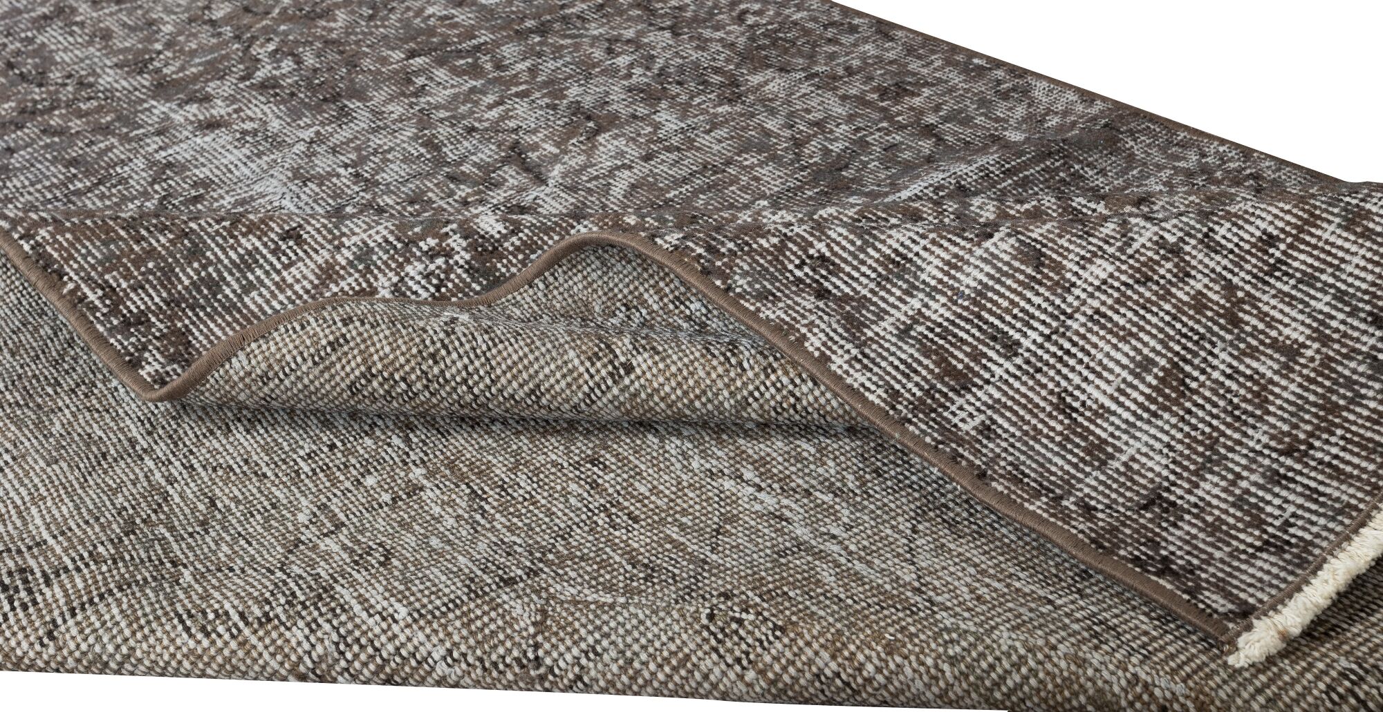 Tapis surteint gris en laine anatolienne vintage fait à la main
