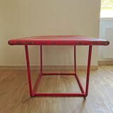 Perforated metal coffee table from the 1950s