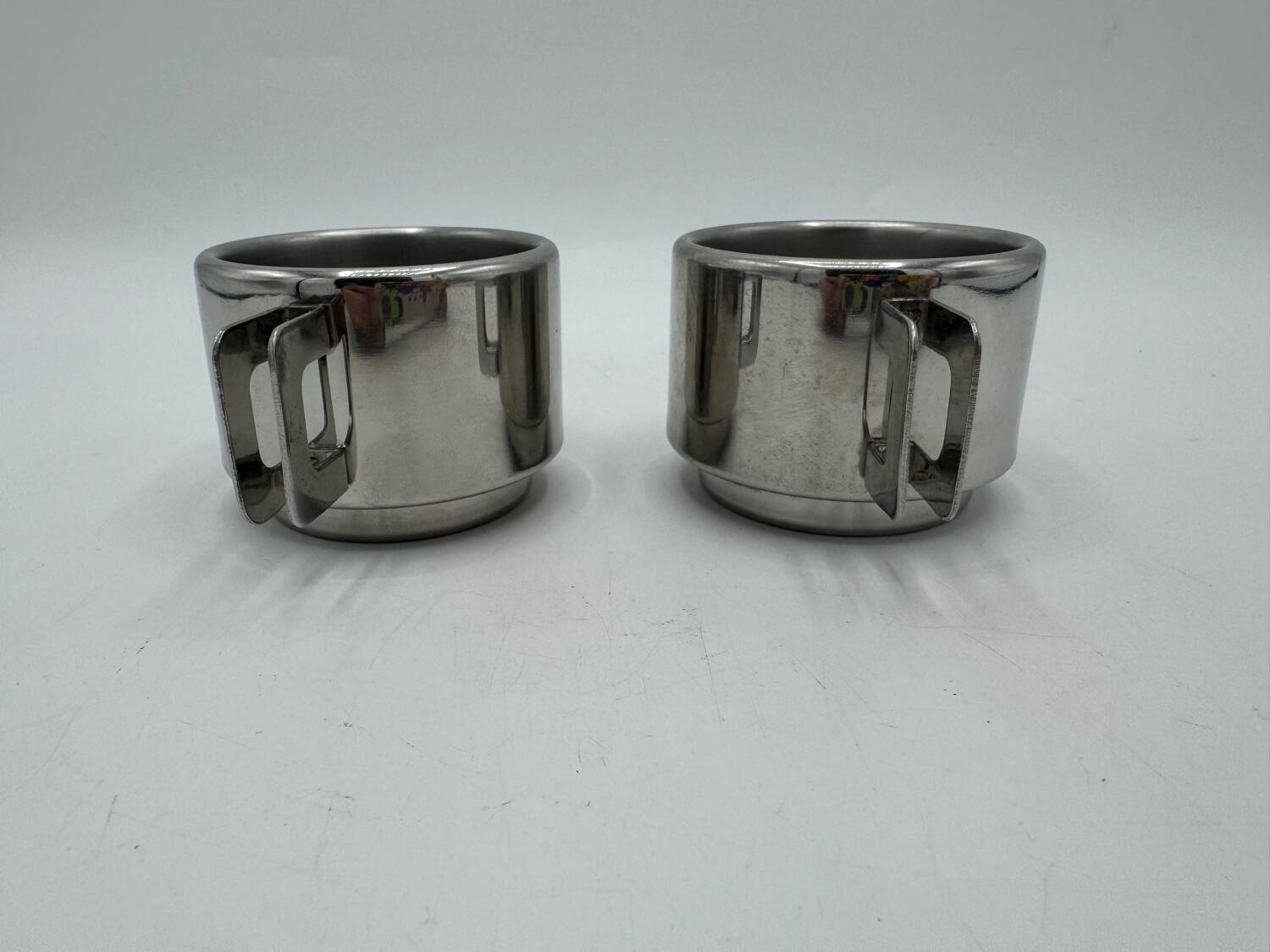 Set of vintage stainless steel cups