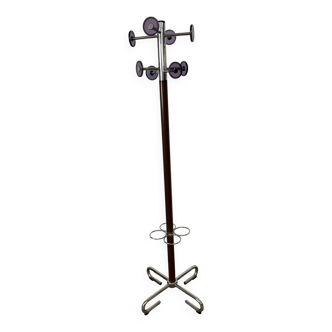 Industrial coat rack in chrome metal