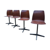 Suite de quatre chaise pagholz fine havane