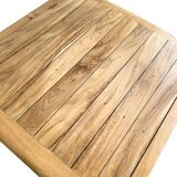 Deep XL teak wood chaise longue with cushion