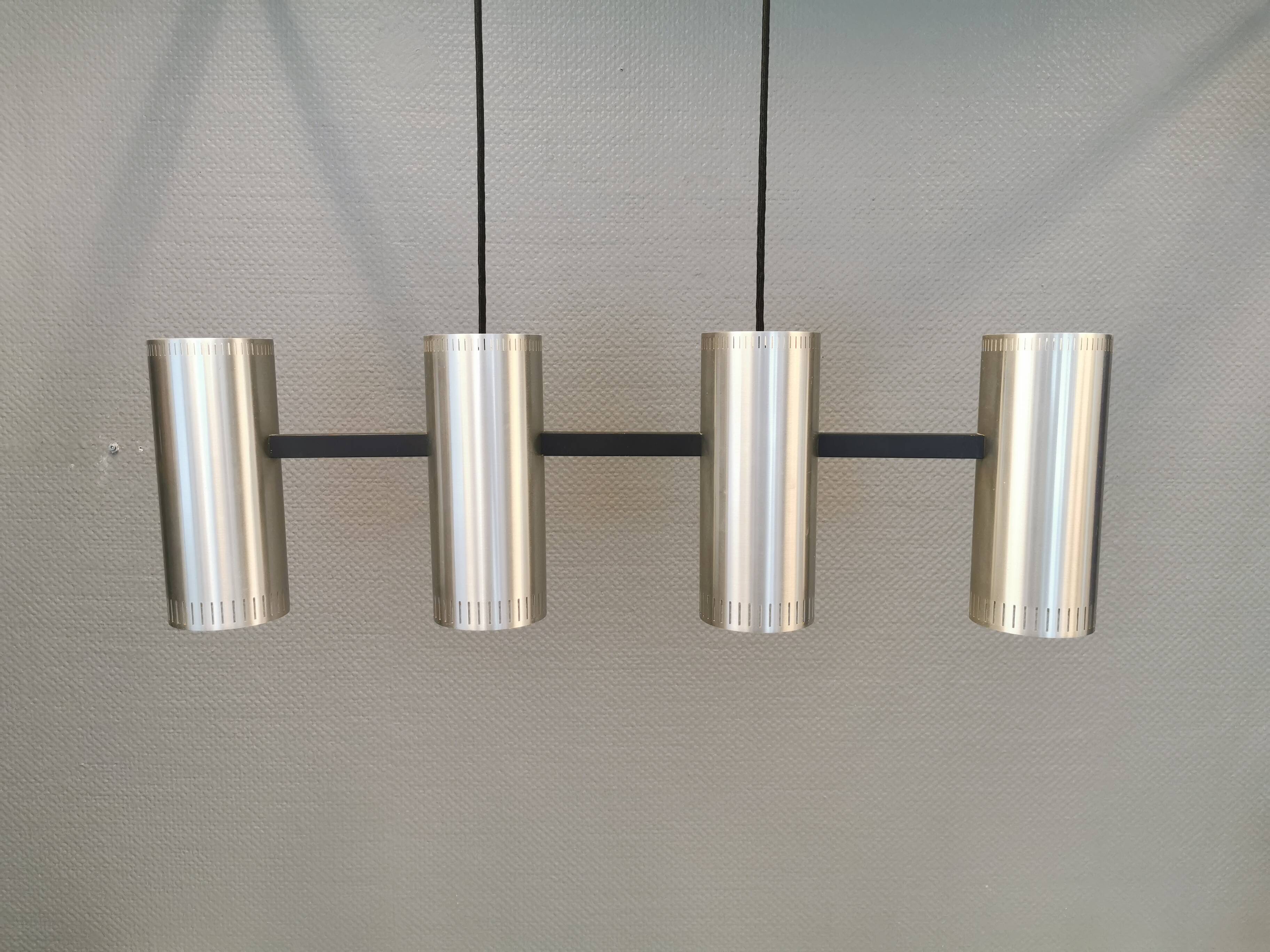 Very beautiful and rare Cylinder IV hanging lamp designed by Jo Hammerborg for Fog og Mørup in 1966.