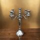 Vintage five-branch chandelier in chrome metal.