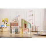 Retro wooden dollhouse in perfect condition