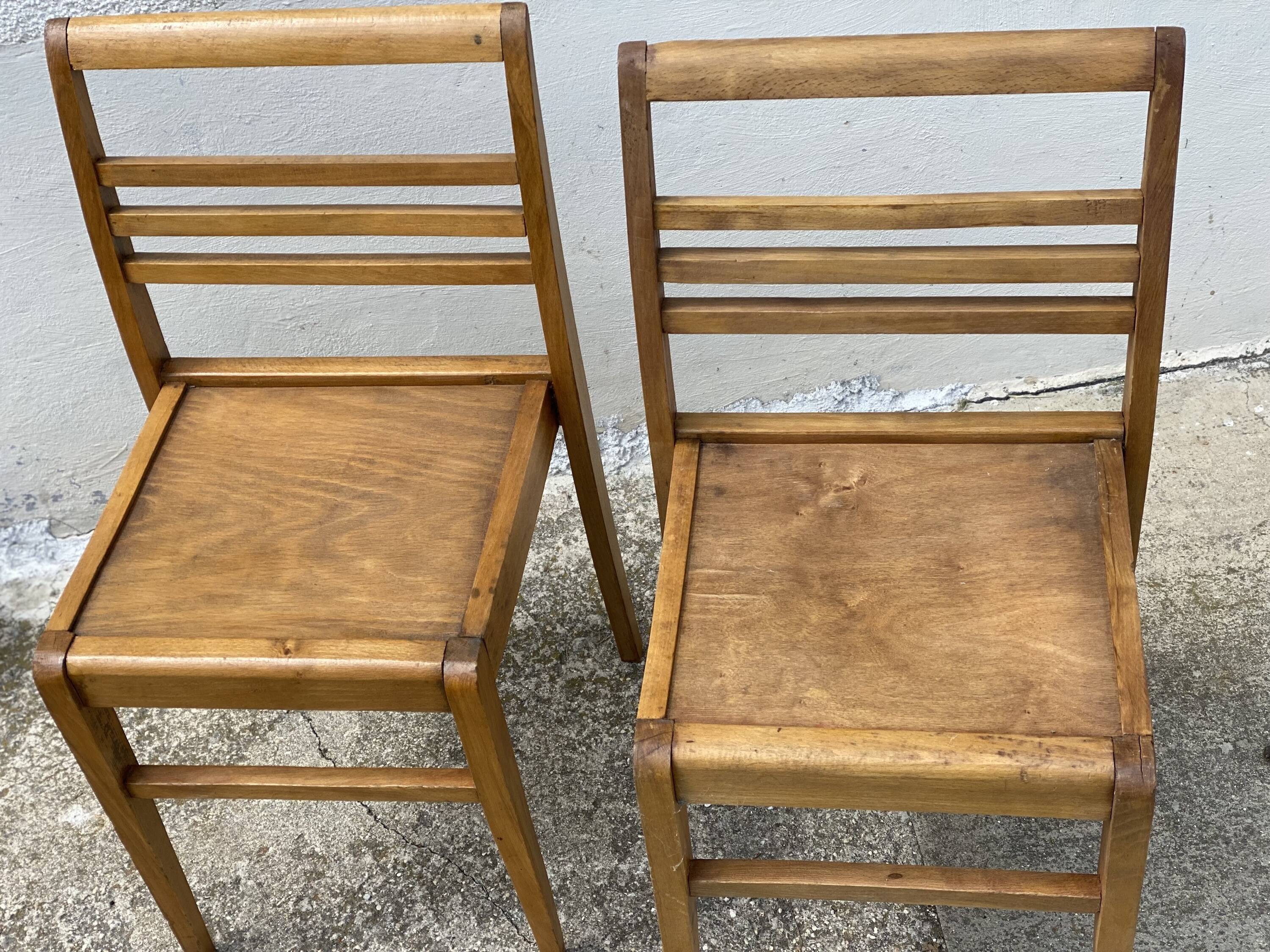 Pair of chairs by René GABRIEL, reconstruction period 1950