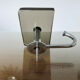 Chrome metal hook and smoked glass 70s
