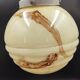 Suspension globe verre marbré moucheté art-déco
