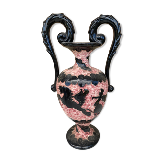 Vase céramique vintage Lamarche Vallauris Monaco 1960