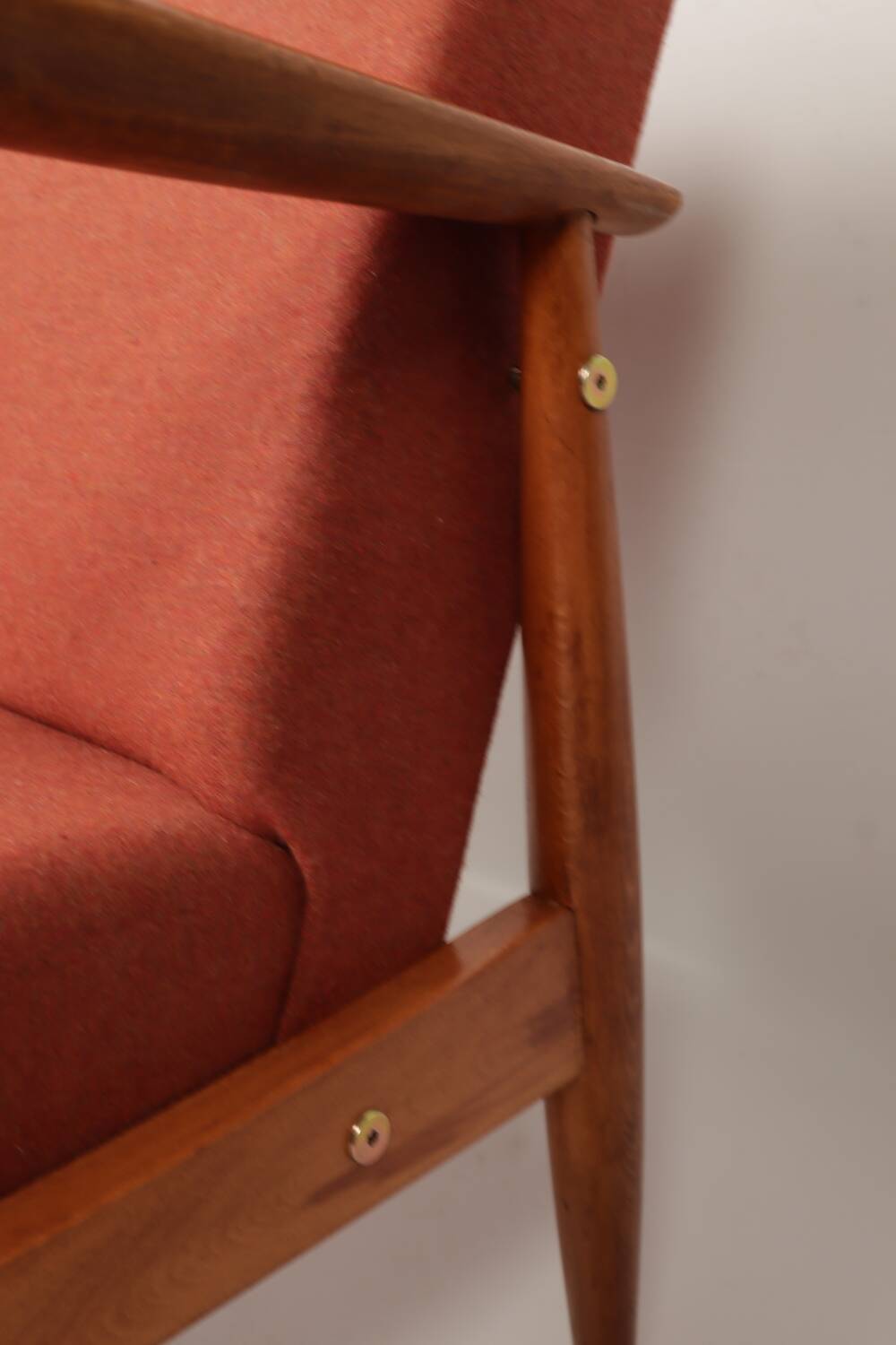 Scandinavian armchair in terracotta wool, 1970