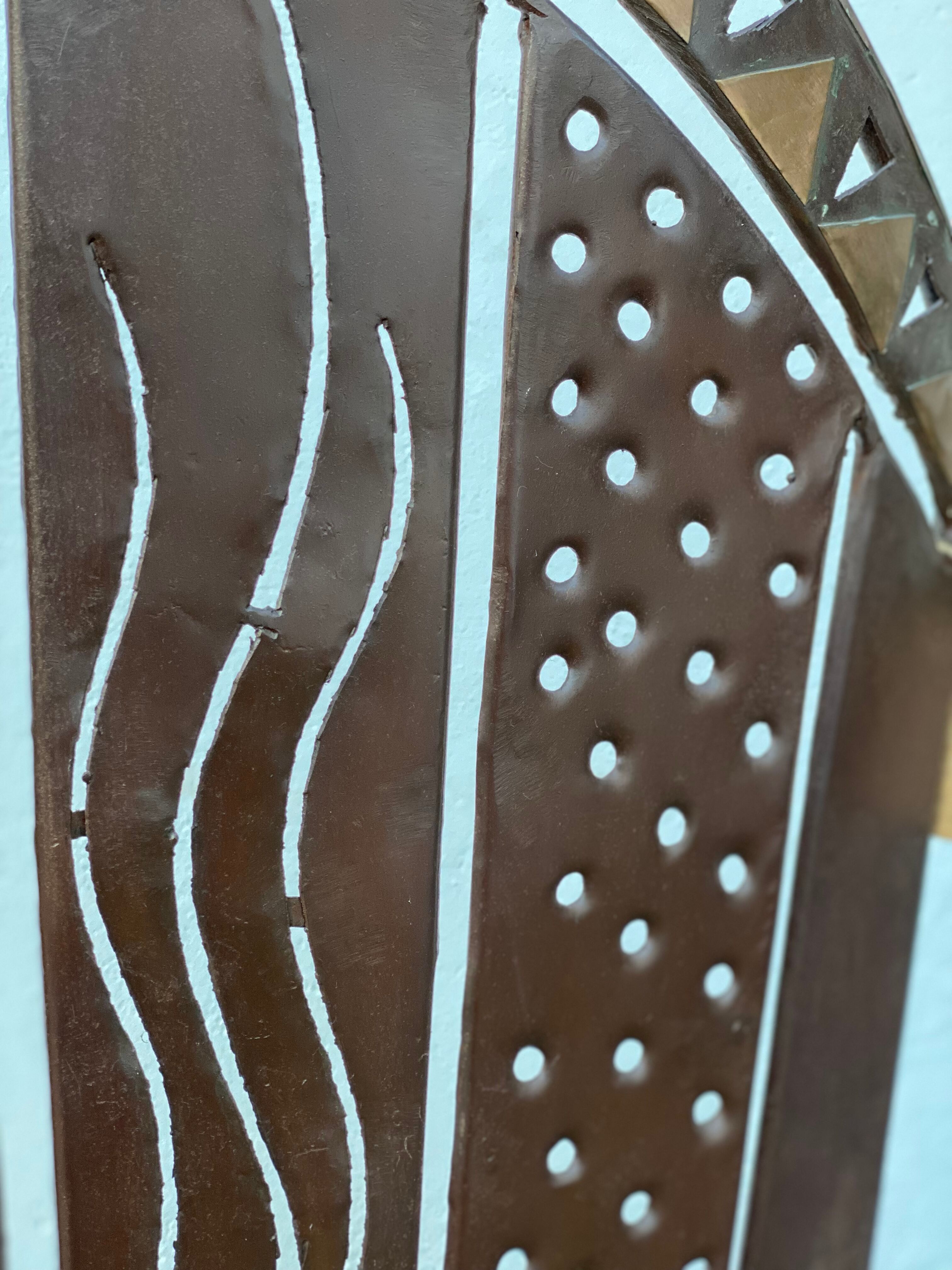 Art deco Cooper brass floor lamp