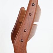 ACO Møbler / Erik Buck “310” teak chair / black leather / mid-century Danish modern design / 1960s / Buch