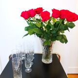 Lot of crystal champagne flutes