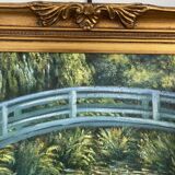 Old oil painting canvas reproduction water lilies japan monet 80x70