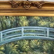 Old oil painting canvas reproduction water lilies japan monet 80x70