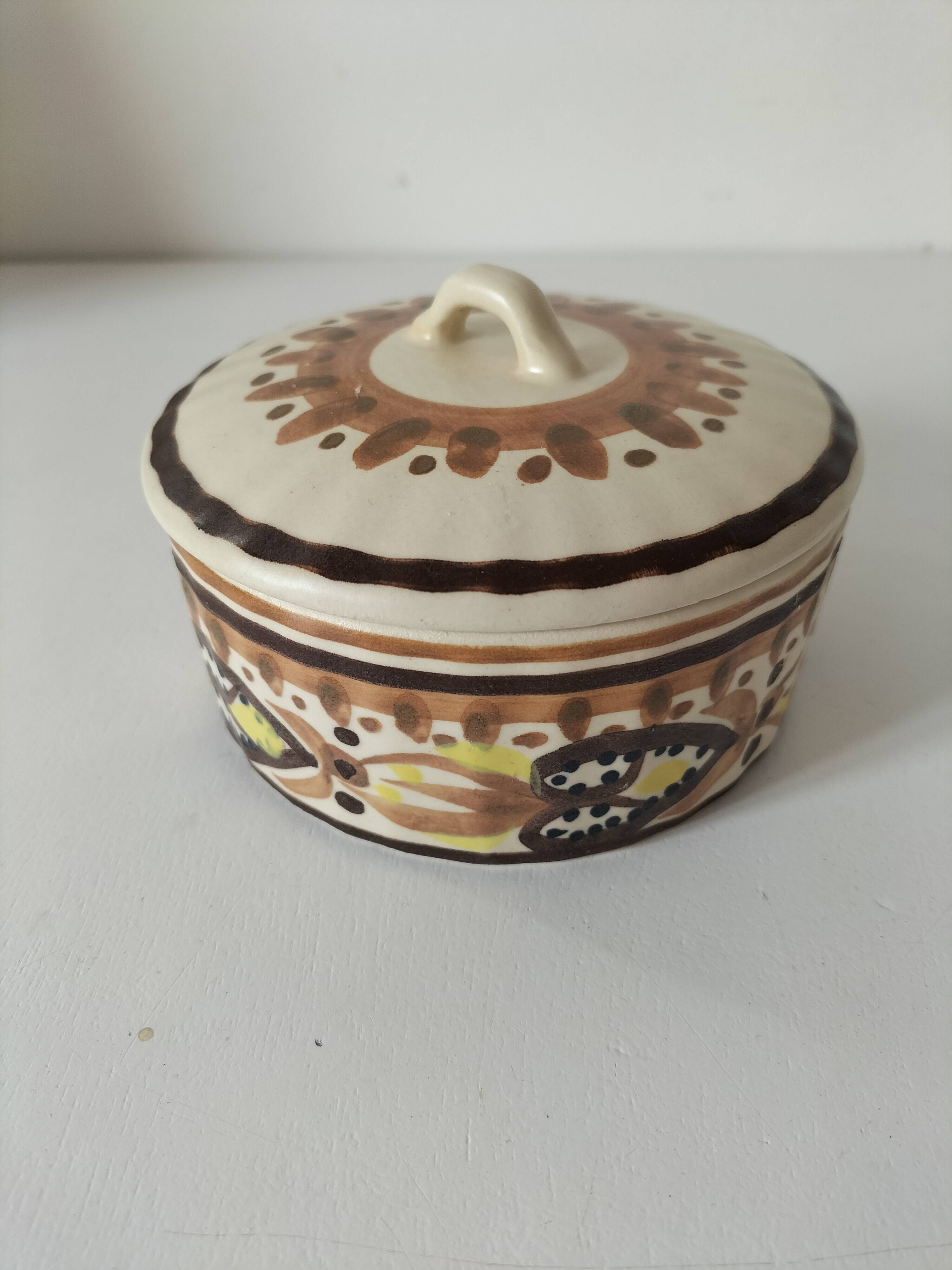 HB Quimper geometric design 70s bonbonnière