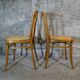 2 Thonet No. 56 chairs from 1900, caned, blond walnut stain