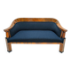 Biedermeier Sofa in Walnut Veneer & Black Teddy Fabric, Vienna, Austria, 1825