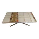 Coffee table in steel and ceramic tiles Roche Bobois