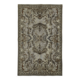 Overdyed Wool Vintage Handmade Carved Rug 166 cm x 266 cm
