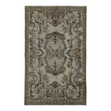 Overdyed Wool Vintage Handmade Carved Rug 166 cm x 266 cm