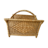 Vintage wicker and rattan magazine holder