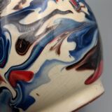 Pitcher broc cruche multicolored coulure in glazed terracotta 2 liters