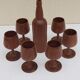 Scandinavian bottle and teak glass service