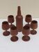 Scandinavian bottle and teak glass service