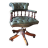Chaise de bureau chesterfield vintage en cuir