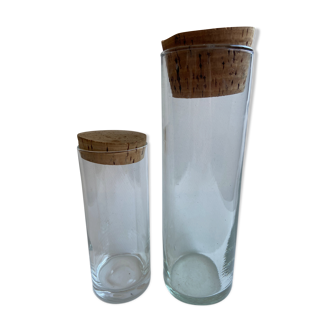 Pair of glass jars