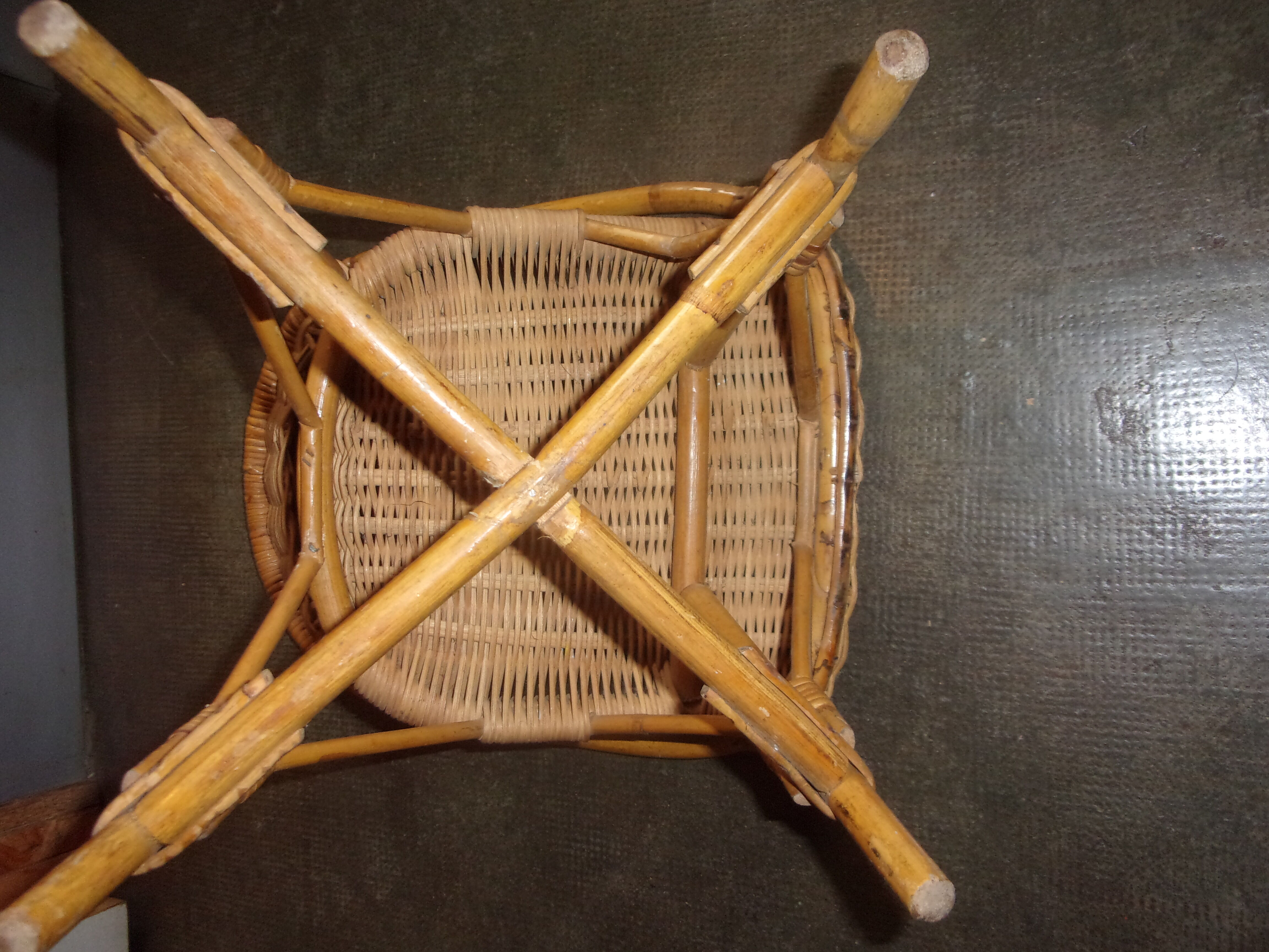 Wicker rattan child chair 1950