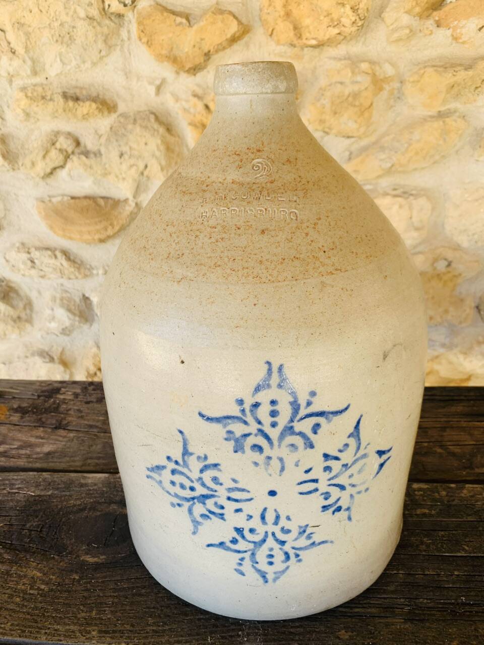 Large stoneware jar, 7 litres, by F.H. Cowden, circa 1880