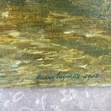 Green landscape signed