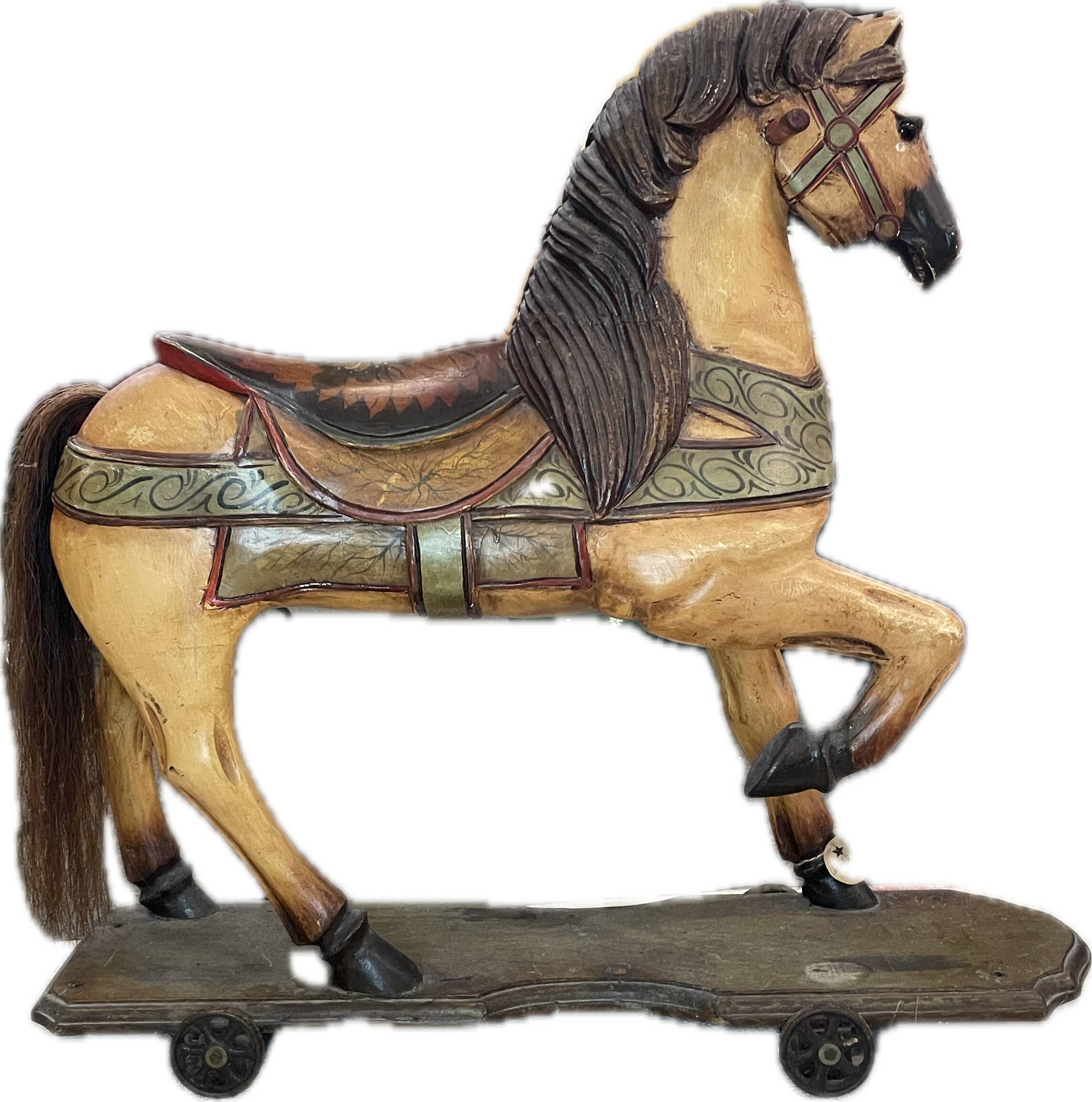 Carved wooden horse