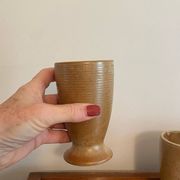 Set of 6 glasses / mugs in stoneware, vintage 1970.
