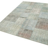 Tapis anatolien fait à la main 171 cm x 241 cm patchwork bleu