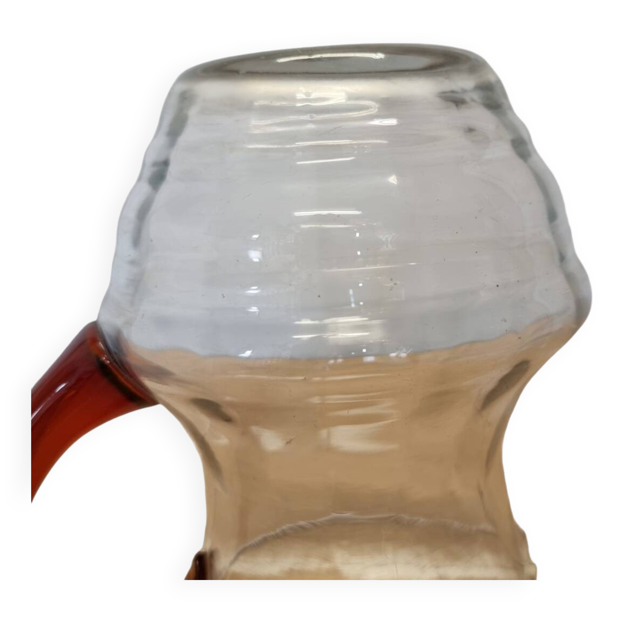 Vintage Design Water Carafe With Amber Glass, 1930/50s