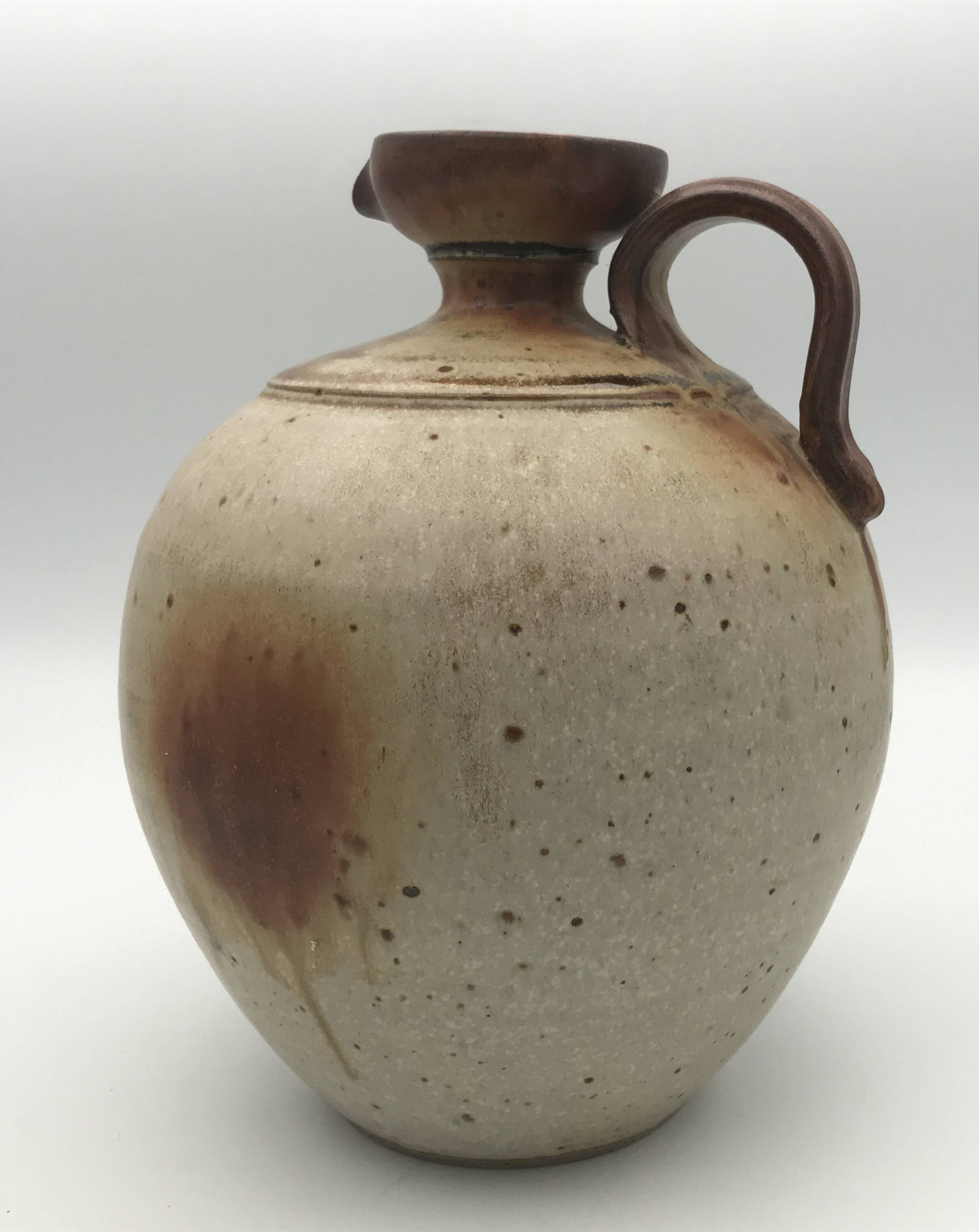 Pyrite stoneware ball pitcher signed Jean-Pierre Prudhomme