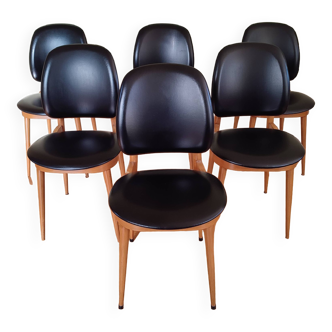 Lot de 6 chaises vintage " Pégase " Baumann