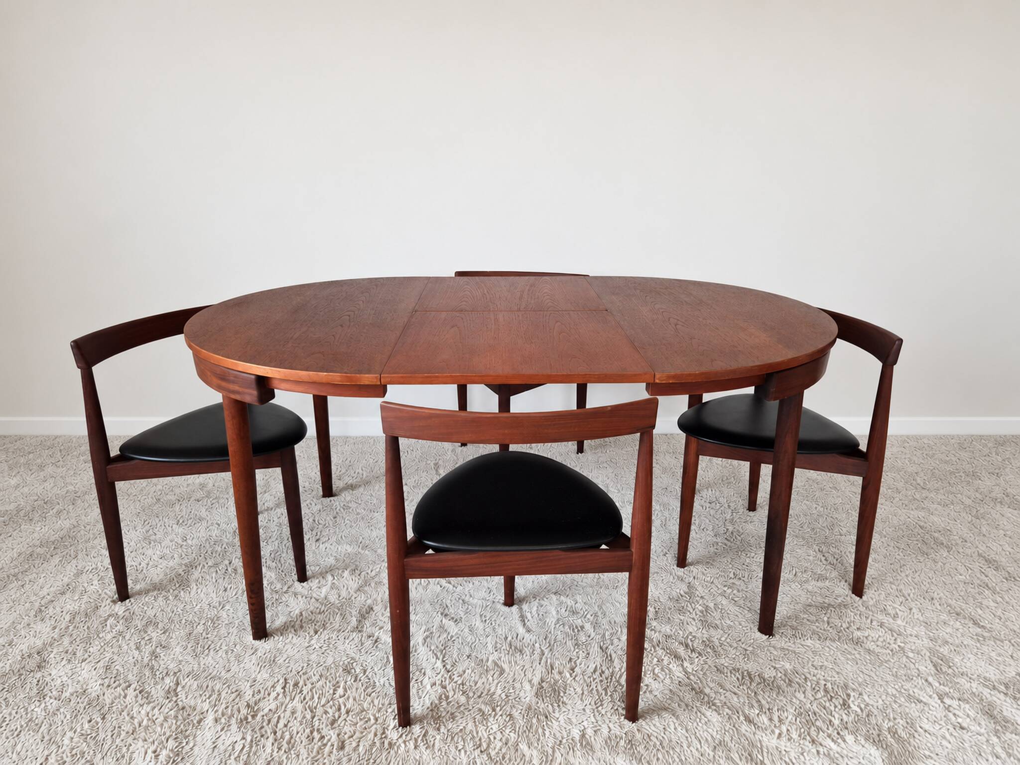 Roundette Teak Extendable Dining Set by Hans Olsen for Frem Røjle, Denmark