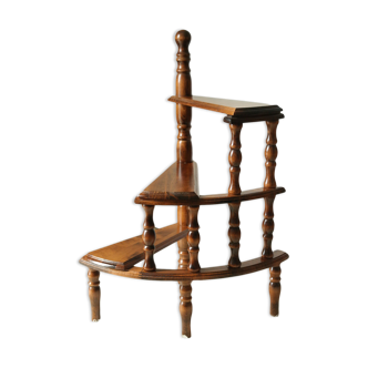 Vintage Beech Library Staircase Shelf