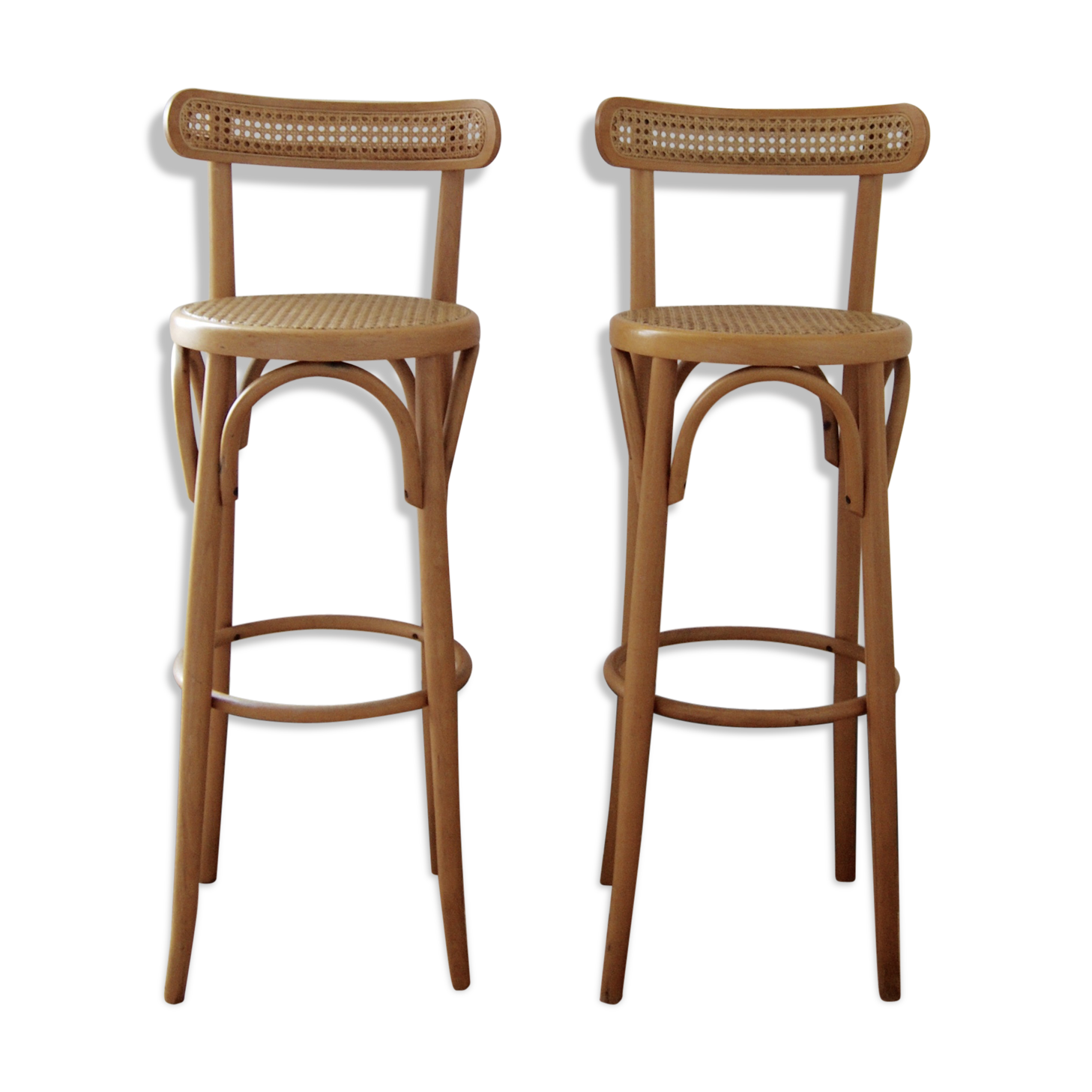 Wooden bar stools and cane