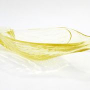 Bird bowl, in pale yellow crystal glass