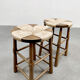 Vintage Brutalist French rope stool Wabi Sabi