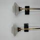 Pair of brass and glass wall lamps