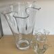 Trio of vintage blown glass handkerchief vases