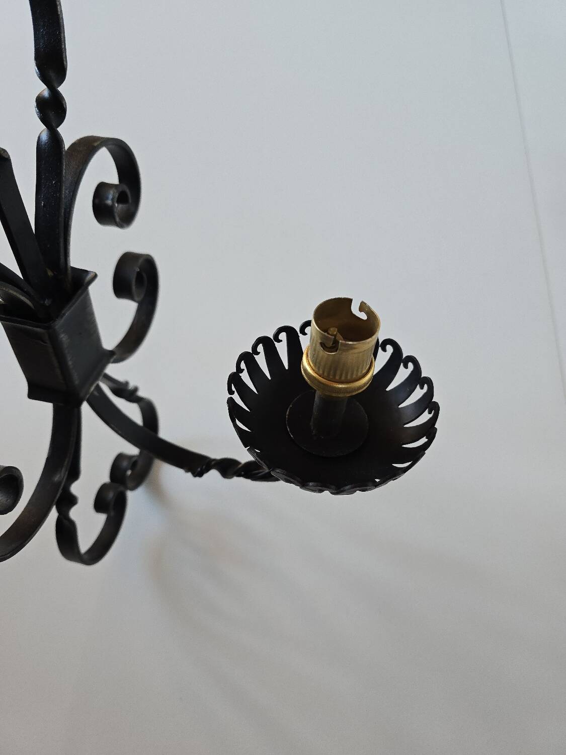 Pair of wrought iron wall sconces
