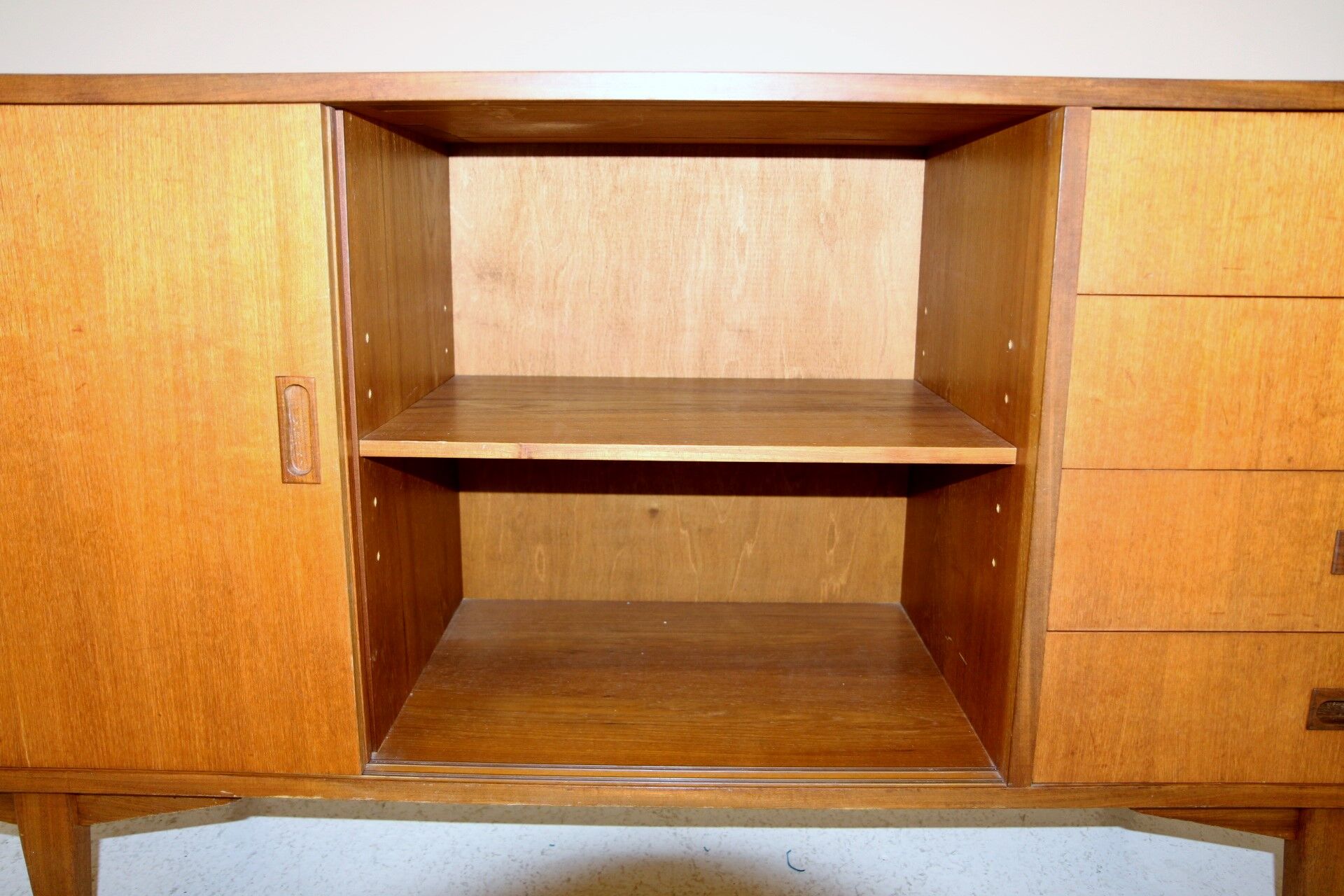 Scandinavian enfilade in blond teak, Sweden, 1960